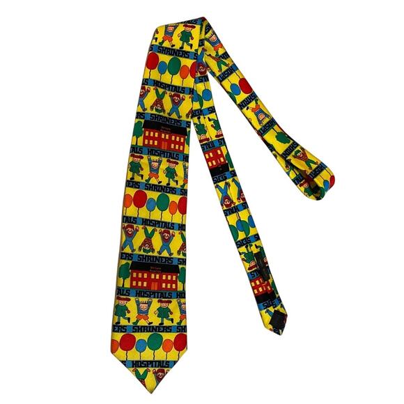 Shriners Hospital Neck Tie Silk Yellow 2002 - 2003 Children Heart of it All Silk - Picture 3 of 9